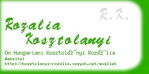 rozalia kosztolanyi business card